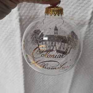 50% Off All Christmas!!  Clear Plastic & Gold Holiday Ornament from Col. Wmsbg